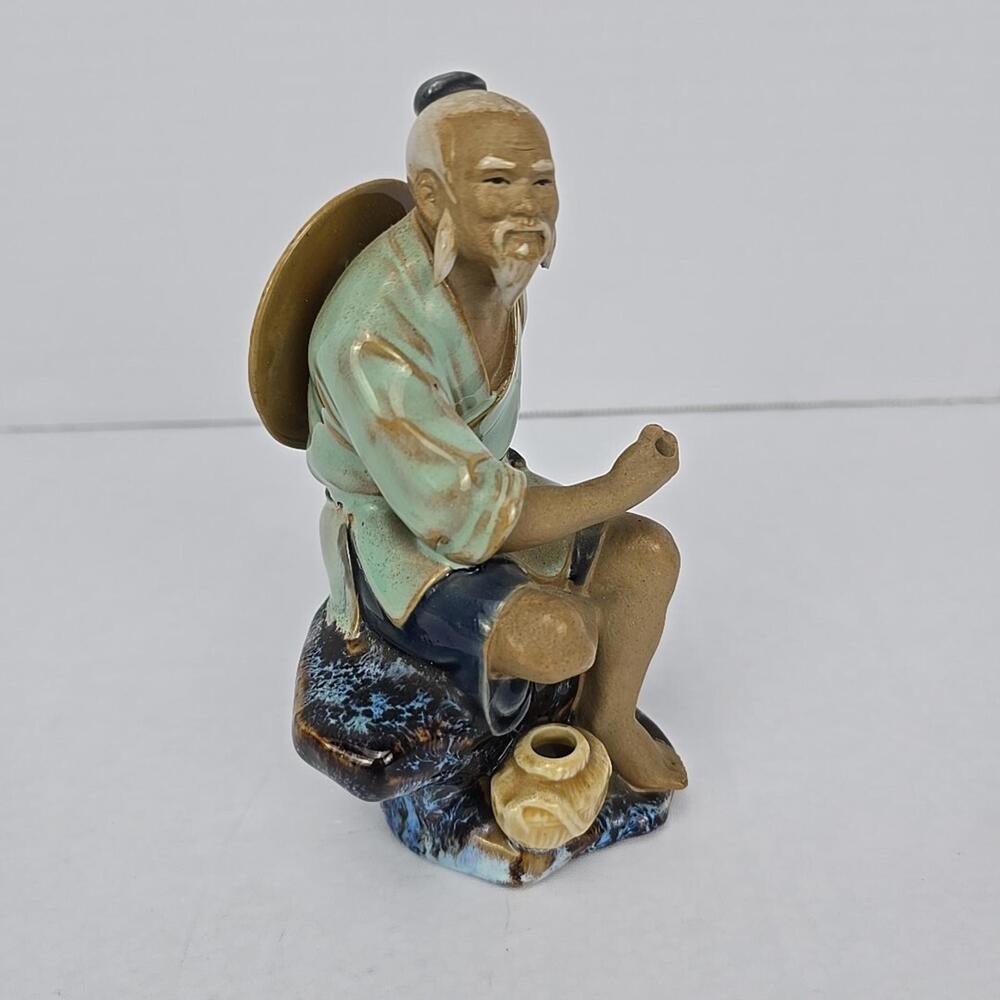 Vintage Shiwan Artistic Ceramic Factory Chinese Mudmen Mudman Fishing China